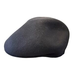 Country Gentleman Mens Black 100% Wool Flat Cap Ivy Driving Hat CG025 XL